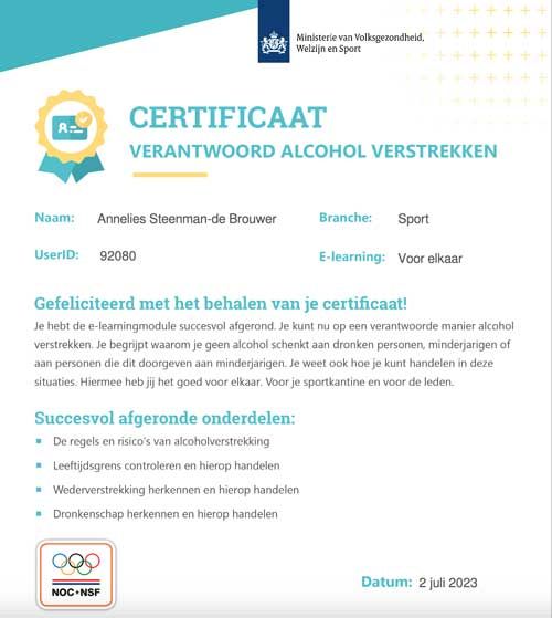 certificaat IVA